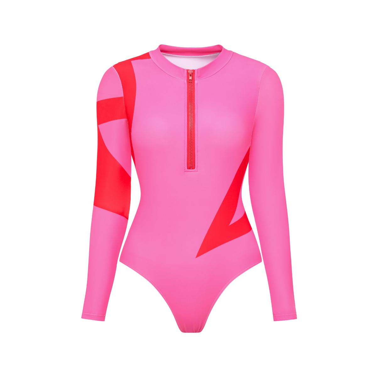 Zip-Up Full Sleeves Monokini with Sarong